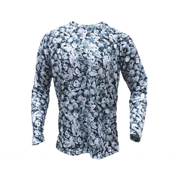 performance micro poly fishing shirts. Oyster camo beach shirt