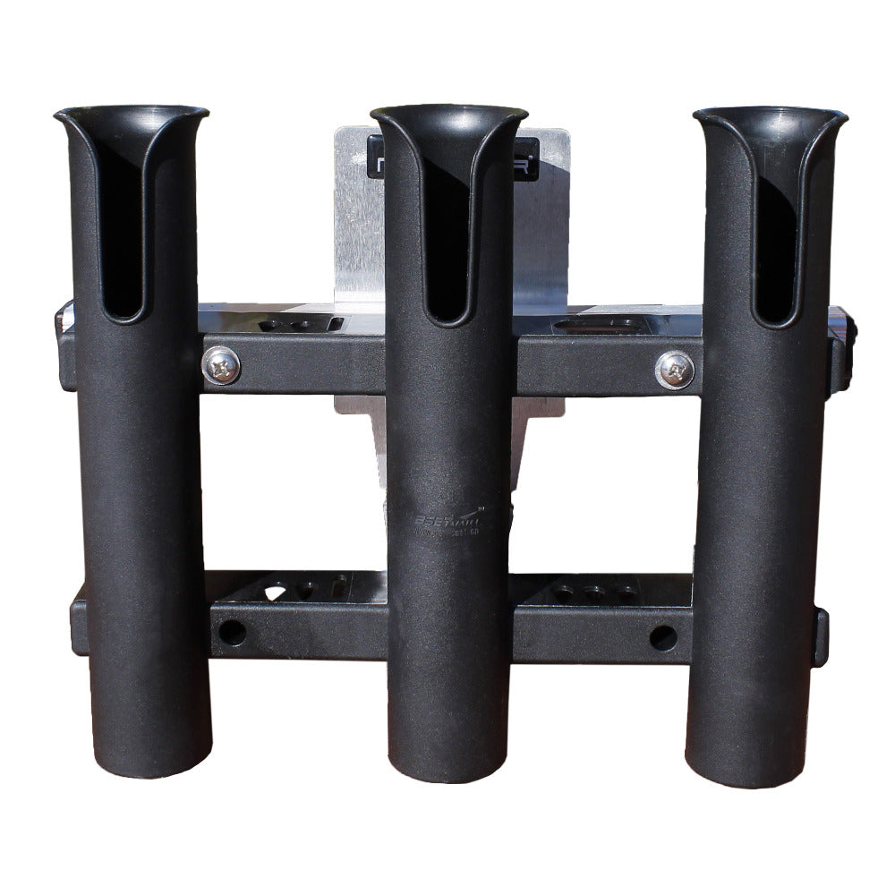 3 Rod Compact Fishing Rod Holder Rack Black