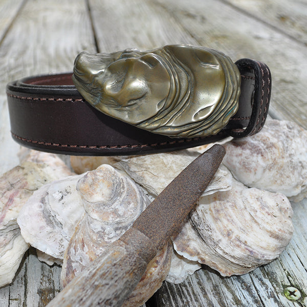 MAY RIVER BRASS OYSTER SHELL BUCKLE